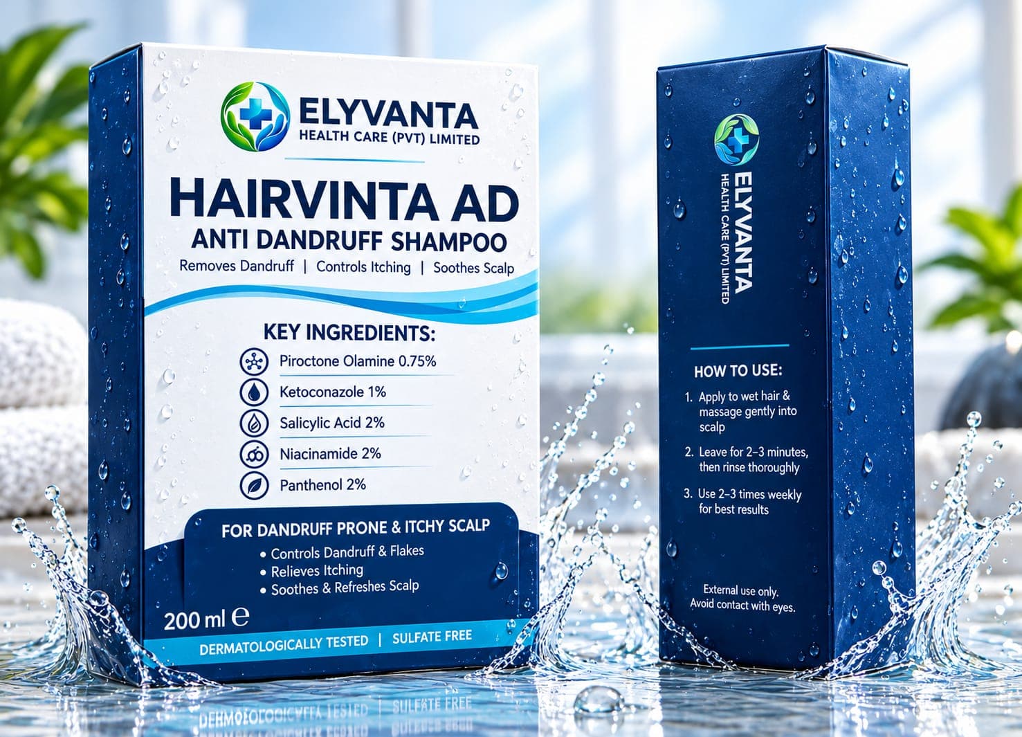 Hairvanta Anti Dandruff Shampoo product artwork