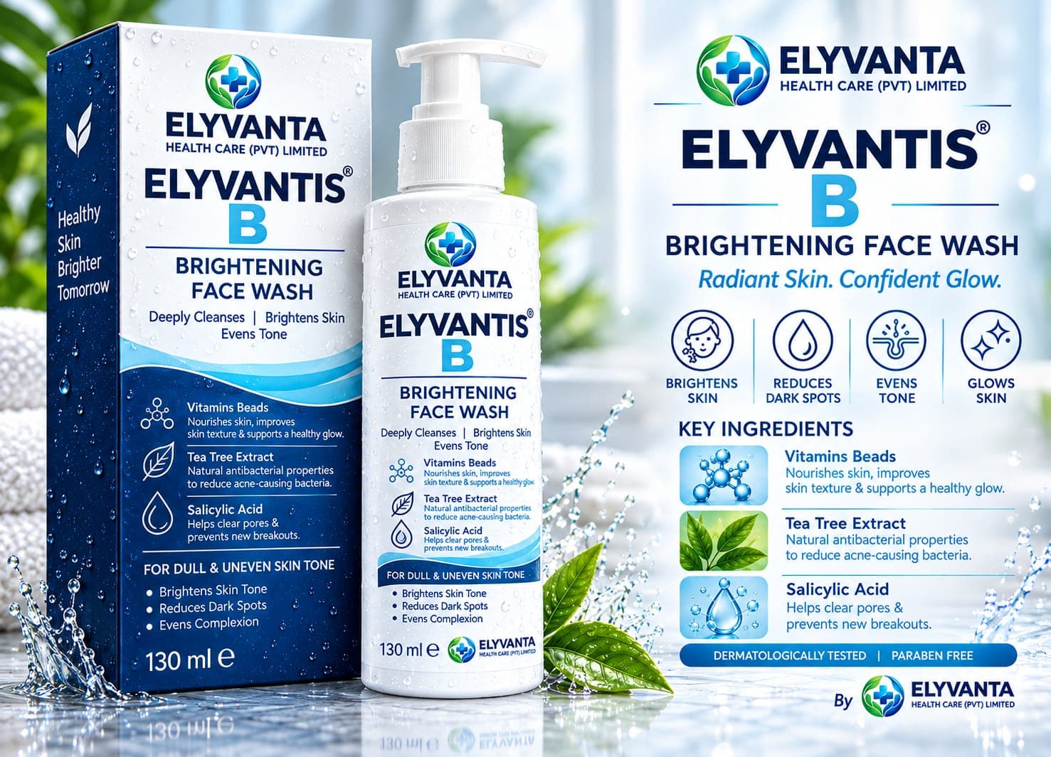 ELYVANTIS B Brightening Face Wash product artwork